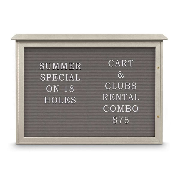 Outdoor Enclosed Combo Board, 72"x36", Bronze Frame/Grey & Black